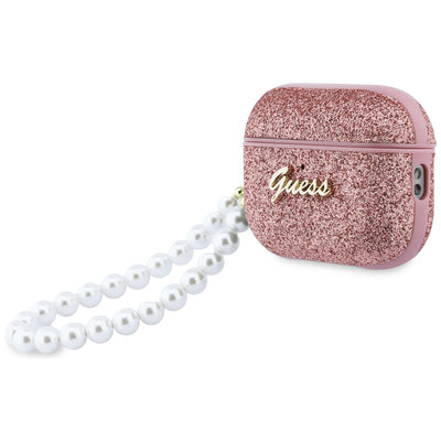 Guess Glitter Pearl Strap Case for AirPods Pro 3 - Pink