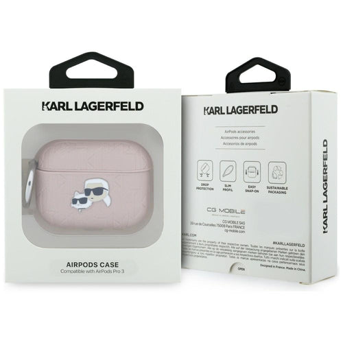 Karl Lagerfeld Monogram Karl & Choupette Head Case for AirPods Pro 3 - Pink