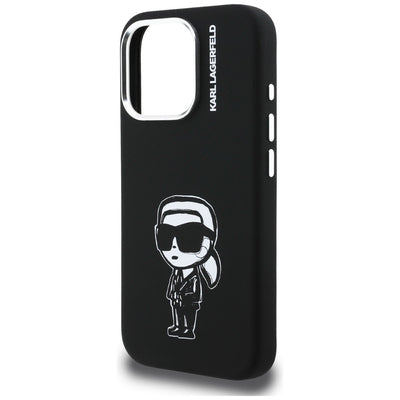 Karl Lagerfeld Silicone Karl Sketch MagSafe Case for iPhone 16 Pro - Black
