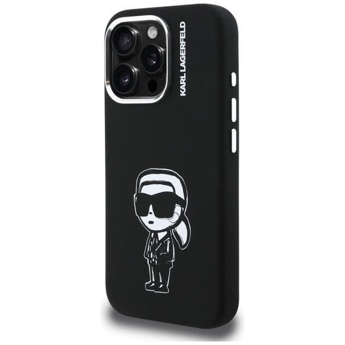 Karl Lagerfeld Silicone Karl Sketch MagSafe Case for iPhone 16 Pro Max - Black