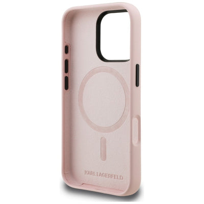 Karl Lagerfeld Silicone Karl Sketch MagSafe Case for iPhone 16 Pro Max - Pink