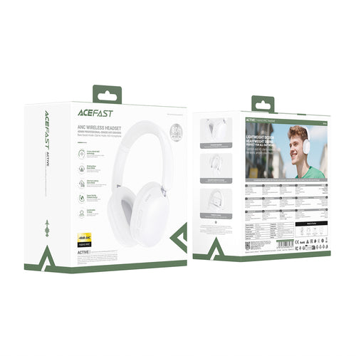 Acefast H12 Wireless On-Ear Bluetooth 5.4 Headphones with ANC - White