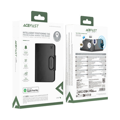 Acefast S6 Bluetooth Passport Case-Compatible with Apple Find My - Black