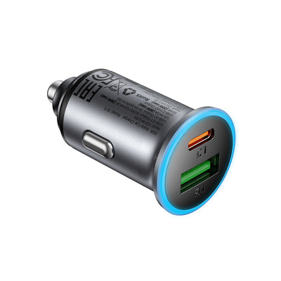 Acefast B15 65W USB-A + USB-C Car Charger - Gray