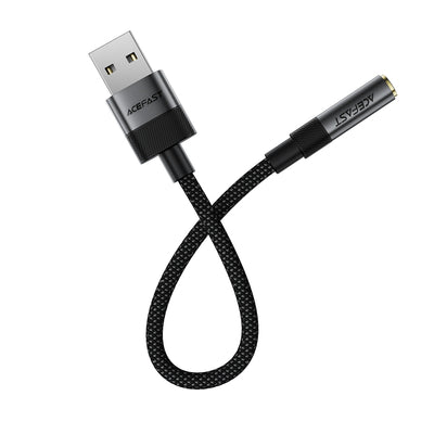 Acefast J13 USB-A to 3.5mm mini jack adapter - black