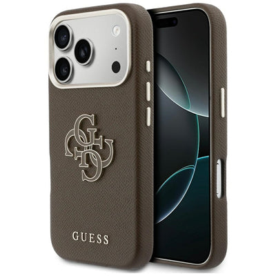 Etui Guess FW Resin Logo na iPhone 17 Pro - brązowe