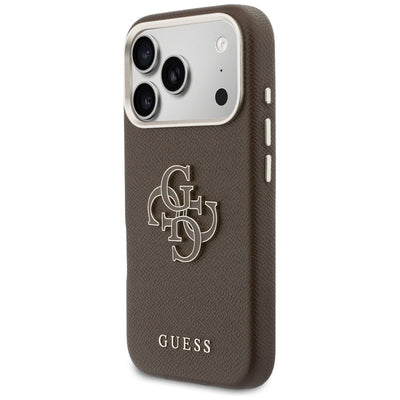 Etui Guess FW Resin Logo na iPhone 17 Pro - brązowe
