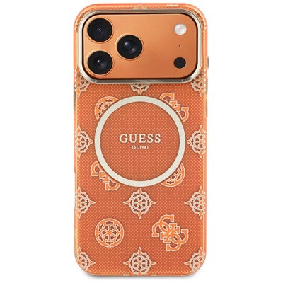 Guess IML Peony Dot MagSafe Case for iPhone 17 Pro Max - Orange