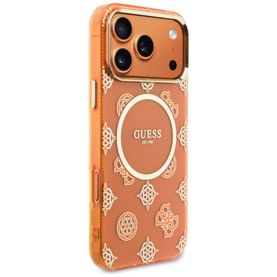 Guess IML Peony Dot MagSafe Case for iPhone 17 Pro Max - Orange