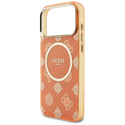 Guess IML Peony Dot MagSafe Case for iPhone 17 Pro Max - Orange