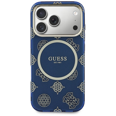 Guess IML Peony Dot MagSafe Case for iPhone 17 Pro - Blue