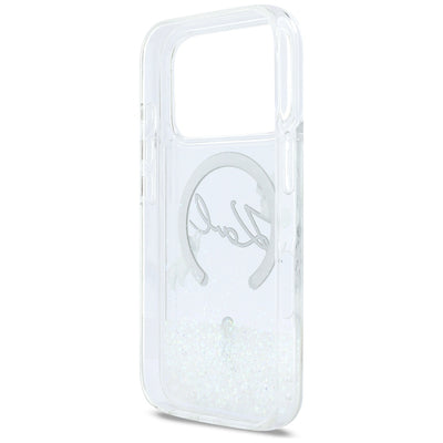 Karl Lagerfeld Liquid Glitter Karl Script Logo MagSafe Case for iPhone 17 Pro - Clear
