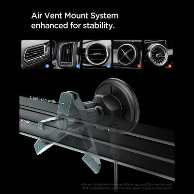 Spigen EV15MAQ Essential Qi2 MagSafe Car Air Vent Holder - Black