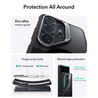 ESR Classic Hybrid Kickstand MagSafe Case for Samsung Galaxy S26 Ultra - Clear Black