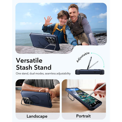 ESR Cyber Tough Kickstand MagSafe Case for Samsung Galaxy S26 Ultra - Navy Blue