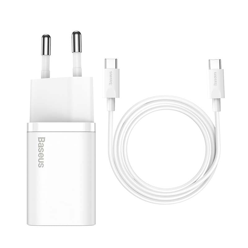 Baseus Super Si Quick Charger 1C 25W with USB-C cable for USB-C 1m (white) - Product Image 3