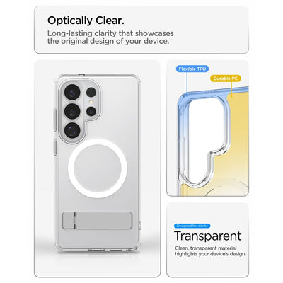 Spigen Ultra Hybrid S Mag MagSafe Case for Samsung Galaxy S26 Ultra - Clear and White