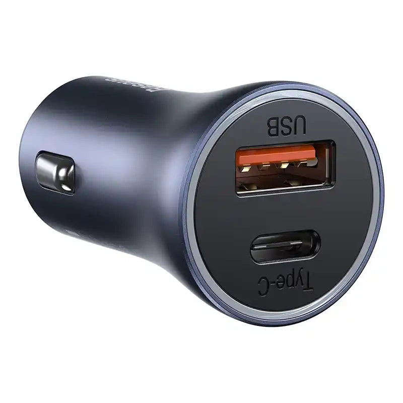 Ładowarka samochodowa Baseus Golden Contactor Pro, USB + USB-C, QC4.0+, PD, SCP, 40W (szara) + kabel USB-C do iP 1m (czarny) - Product Image 4