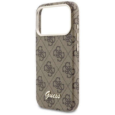 Guess 4G Script MagSafe Case for iPhone 17 Pro - Brown