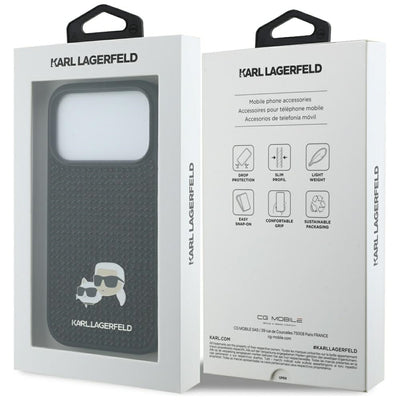 Karl Lagerfeld Rhinestones Karl&Choupette Pin Case for iPhone 17 Pro - Black