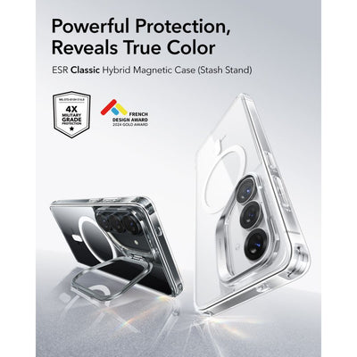 ESR Classic Hybrid Kickstand MagSafe Case for Samsung Galaxy S26+ - Transparent