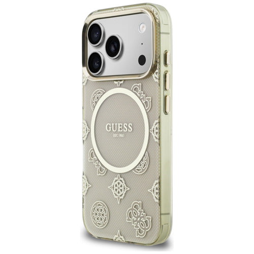 Guess IML Peony Dot MagSafe Case for iPhone 17 Pro - Beige