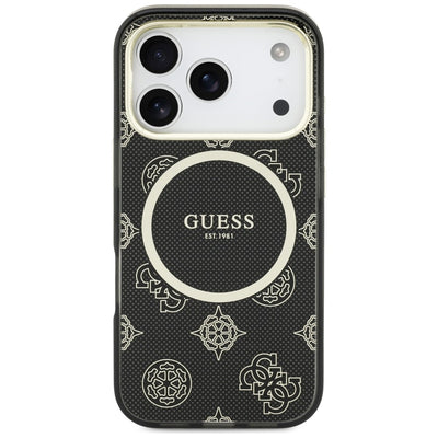 Guess IML Peony Dot MagSafe Case for iPhone 17 Pro - Black