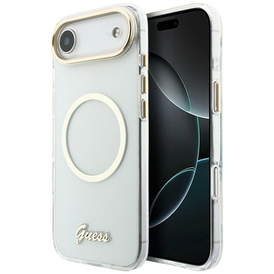 Guess IML Script Metal MagSafe Case for iPhone Air - Clear