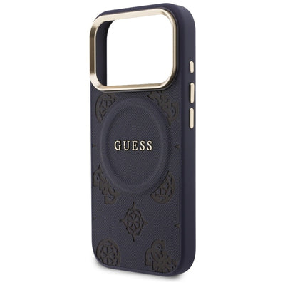 Guess Peony Hot Stamp MagSafe Case for iPhone 17 Pro - Blue
