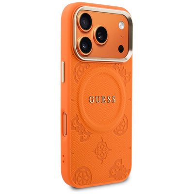 Guess Peony Hot Stamp MagSafe Case for iPhone 17 Pro - Orange