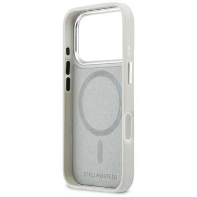 Karl Lagerfeld Croco KL Script Logo MagSafe case for iPhone 17 Pro Max - silver