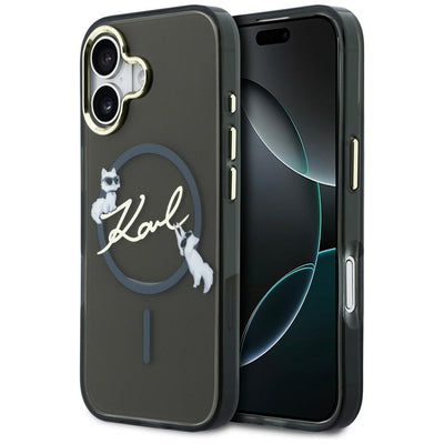Karl Lagerfeld IML Choupettes Karl Script Logo MagSafe iPhone 17 Case - Black
