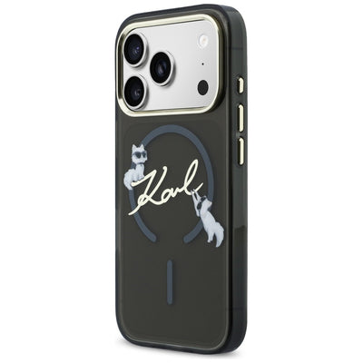 Karl Lagerfeld IML Choupettes Karl Script Logo MagSafe Case for iPhone 17 Pro - Black