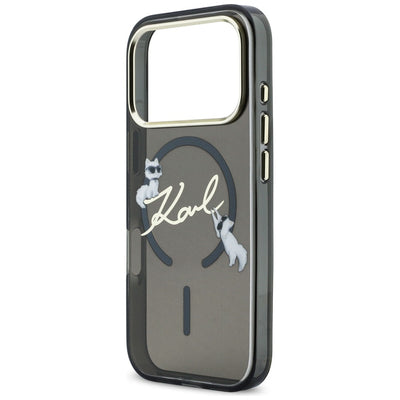 Karl Lagerfeld IML Choupettes Karl Script Logo MagSafe Case for iPhone 17 Pro Max - Black