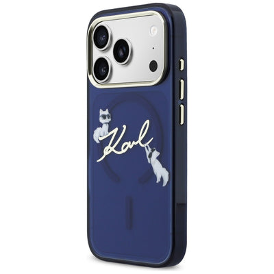 Karl Lagerfeld IML Choupettes Karl Script Logo MagSafe Case for iPhone 17 Pro - Blue