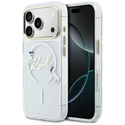 Karl Lagerfeld IML Choupettes Karl Script Logo MagSafe Case for iPhone 17 Pro - Clear
