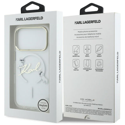 Karl Lagerfeld IML Choupettes Karl Script Logo MagSafe Case for iPhone 17 Pro - Clear