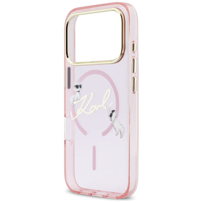Karl Lagerfeld IML Choupettes Karl Script Logo MagSafe Case for iPhone 17 Pro - Pink