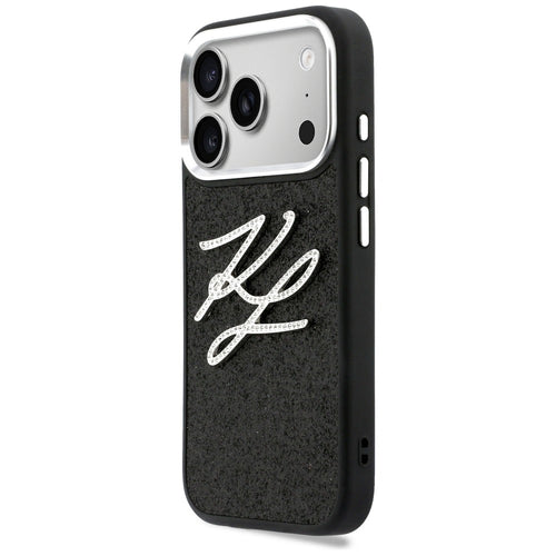 Karl Lagerfeld IML Glitter KL Diamond Logo Case for iPhone 17 Pro - Black