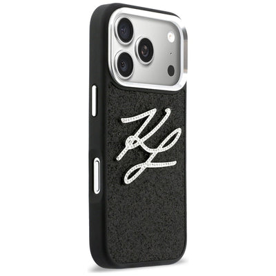 Karl Lagerfeld IML Glitter KL Diamond Logo Case for iPhone 17 Pro - Black