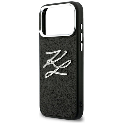 Karl Lagerfeld IML Glitter KL Diamond Logo Case for iPhone 17 Pro Max - Black