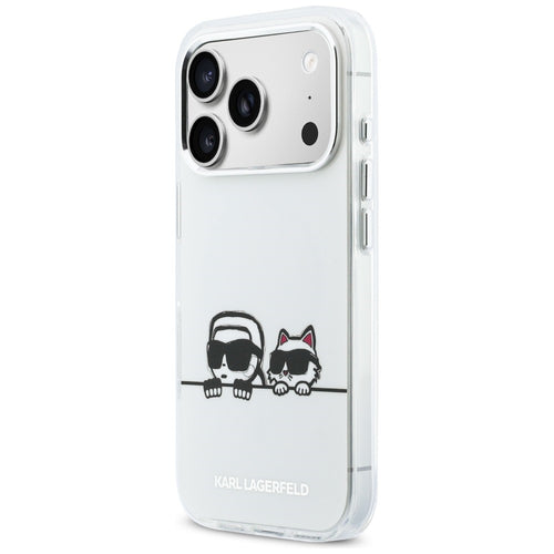 Karl Lagerfeld IML Karl & Choupette Peekaboo Logo MagSafe Case for iPhone 17 Pro - White