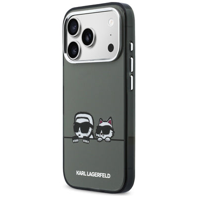 Karl Lagerfeld IML Karl & Choupette Peekaboo Logo MagSafe Case for iPhone 17 Pro - Black