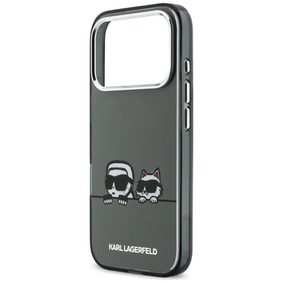 Karl Lagerfeld IML Karl & Choupette Peekaboo Logo MagSafe Case for iPhone 17 Pro - Black