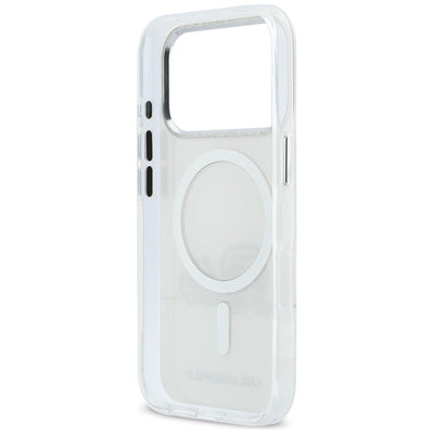 Karl Lagerfeld IML Karl & Choupette Peekaboo Logo MagSafe Case for iPhone 17 Pro Max - White