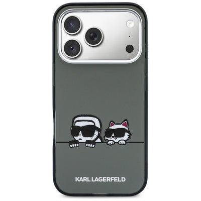 Karl Lagerfeld IML Karl & Choupette Peekaboo Logo MagSafe Case for iPhone 17 Pro Max - Black