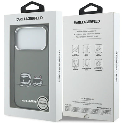 Karl Lagerfeld IML Karl & Choupette Peekaboo Logo MagSafe Case for iPhone 17 Pro Max - Black