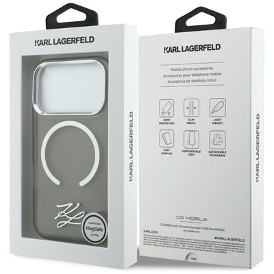 Karl Lagerfeld IML KL Script Logo MagSafe Case for iPhone 17 Pro Max - Black