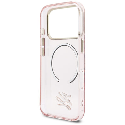 Karl Lagerfeld IML KL Script Logo MagSafe Case for iPhone 17 Pro Max - Pink