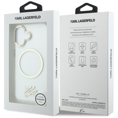 Karl Lagerfeld IML KL Script Logo MagSafe Case for iPhone 17 - Transparent